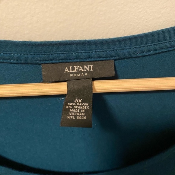 Alfani Turquoise asymmetrical top size 3x - Picture 3 of 4